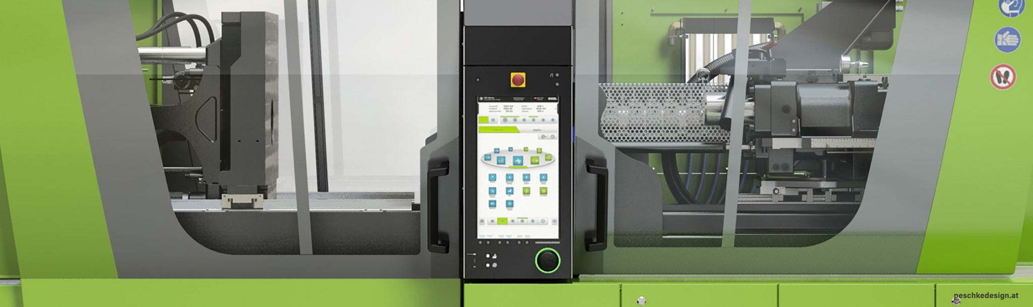 The HMI integrates seamlessly into the machine design.