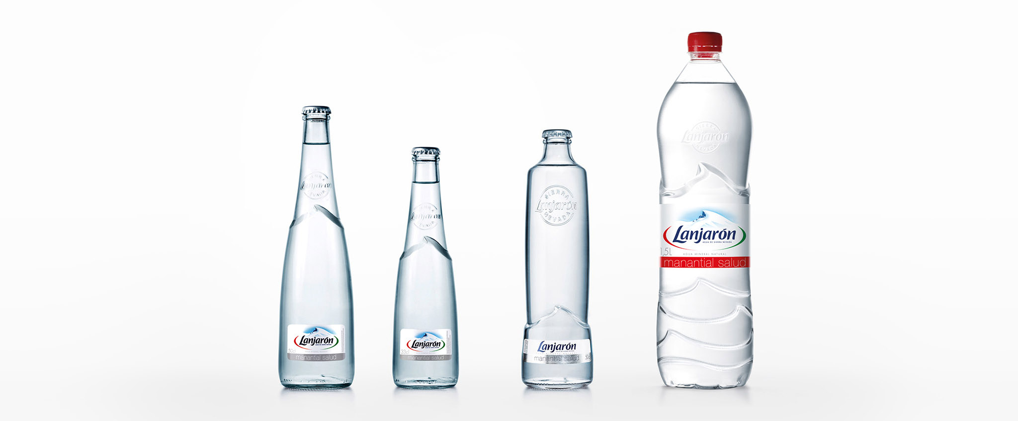 Product design for lanjaron mineral water bottles.
